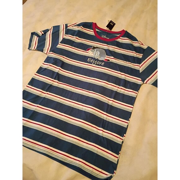 Disney Our Universe Eeyore Striped Tee Shirt Medium NEW - Picture 2 of 7